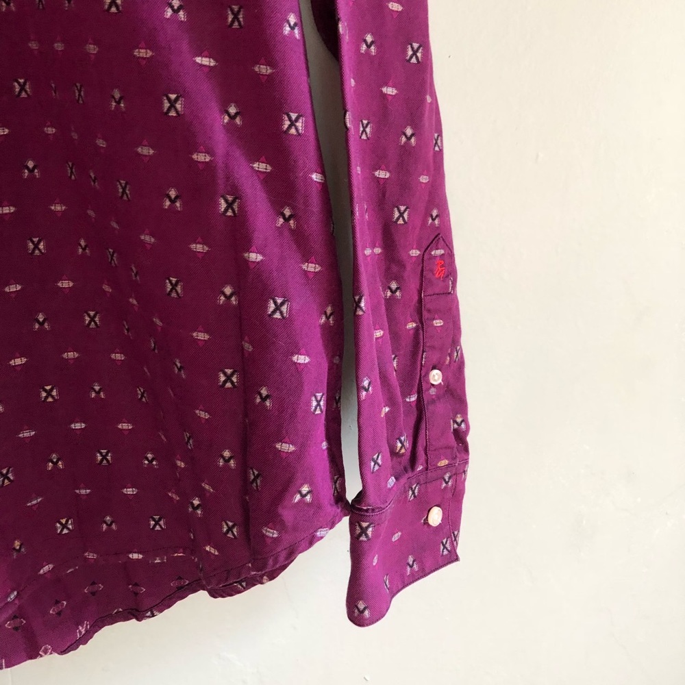 Robert Graham Purple Floral Flip Cuff Shirt XL - Picture 7 of 8